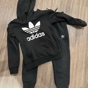 Adidas Kids Black Tracksuit Set